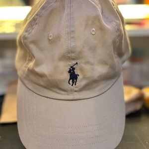 Polo by Ralph Lauren Beige Cap with Navy Logo